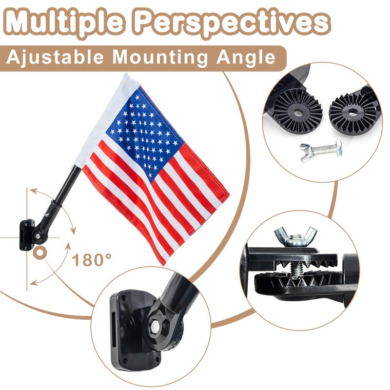 ifeolo American Flag and Pole Swing Set Accessories - Outdoor Double Sided USA Flag with Pole and Mounting Hardware, Small American Flag for Treehouse Playhouse Backyard Decorations - Image 5