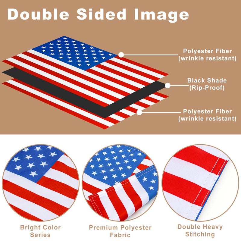 ifeolo American Flag and Pole Swing Set Accessories - Outdoor Double Sided USA Flag with Pole and Mounting Hardware, Small American Flag for Treehouse Playhouse Backyard Decorations - Image 4