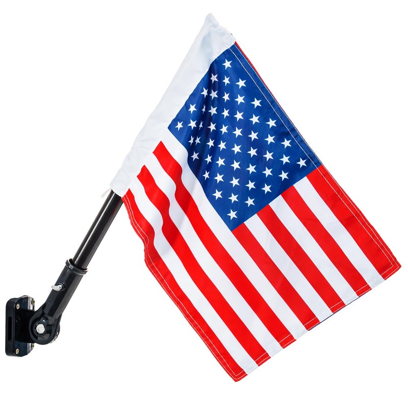 ifeolo American Flag and Pole Swing Set Accessories - Outdoor Double Sided USA Flag with Pole and Mounting Hardware, Small American Flag for Treehouse Playhouse Backyard Decorations - Image 1