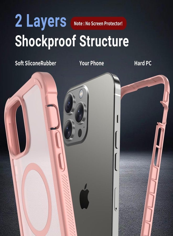jaroco for iPhone 13 Pro Max case, [Compatible with MagSafe][Military Grade Drop Protection][Heavy Duty Protection][Non-Slip][Shockproof] 2-Layer Durable Bumper Phone Case 6.7''-Pink - Image 2