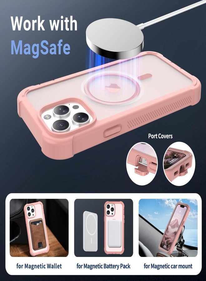 jaroco for iPhone 13 Pro Max case, [Compatible with MagSafe][Military Grade Drop Protection][Heavy Duty Protection][Non-Slip][Shockproof] 2-Layer Durable Bumper Phone Case 6.7''-Pink - Image 4