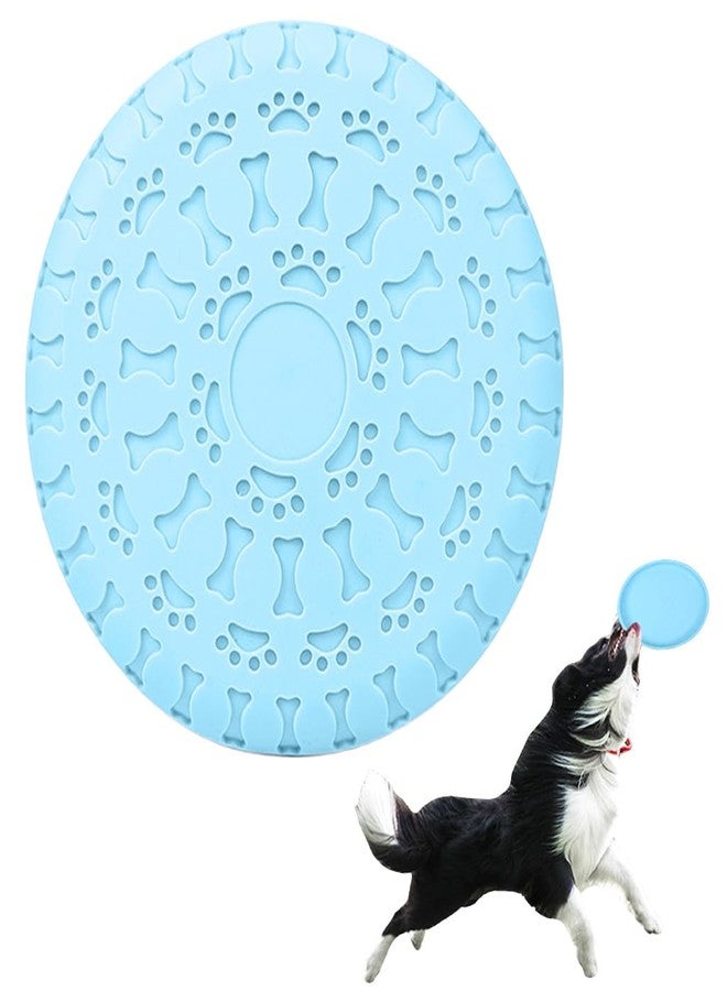 Qpets® TPR Rubber Dog Frisbee, Flying Disc & Slow Feeder Dish - Waterproof & Chew-Resistant for Outdoor Play - Interactive Fetch Toy for Aggressive Chewers, Floats in Water (Blue) - Image 1