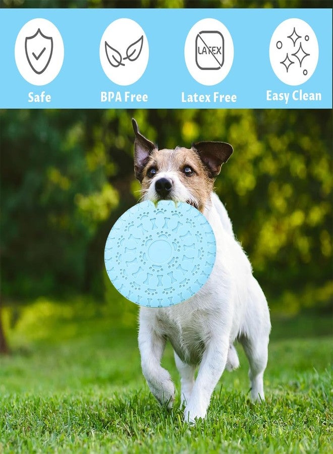 Qpets® TPR Rubber Dog Frisbee, Flying Disc & Slow Feeder Dish - Waterproof & Chew-Resistant for Outdoor Play - Interactive Fetch Toy for Aggressive Chewers, Floats in Water (Blue) - Image 5