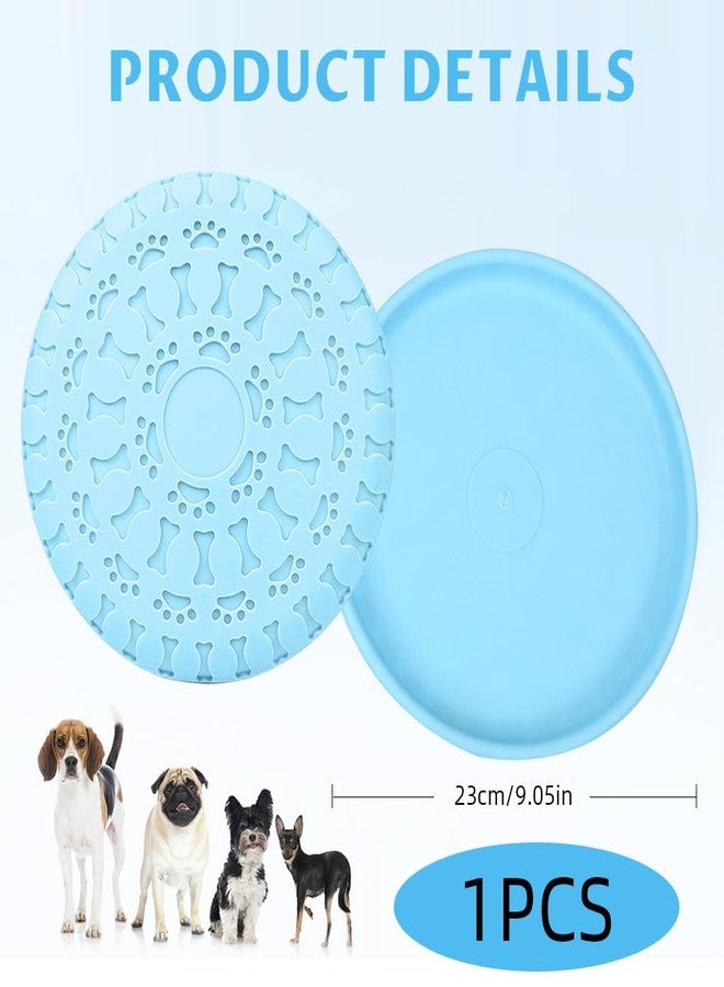 Qpets® TPR Rubber Dog Frisbee, Flying Disc & Slow Feeder Dish - Waterproof & Chew-Resistant for Outdoor Play - Interactive Fetch Toy for Aggressive Chewers, Floats in Water (Blue) - Image 2