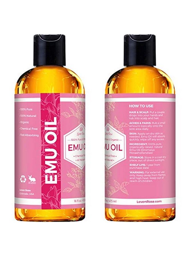 Leven Rose Emu Oil 100% Pure Natural Scar Minimizer Anti Aging Skin Moisturizer 16 Oz - Image 5