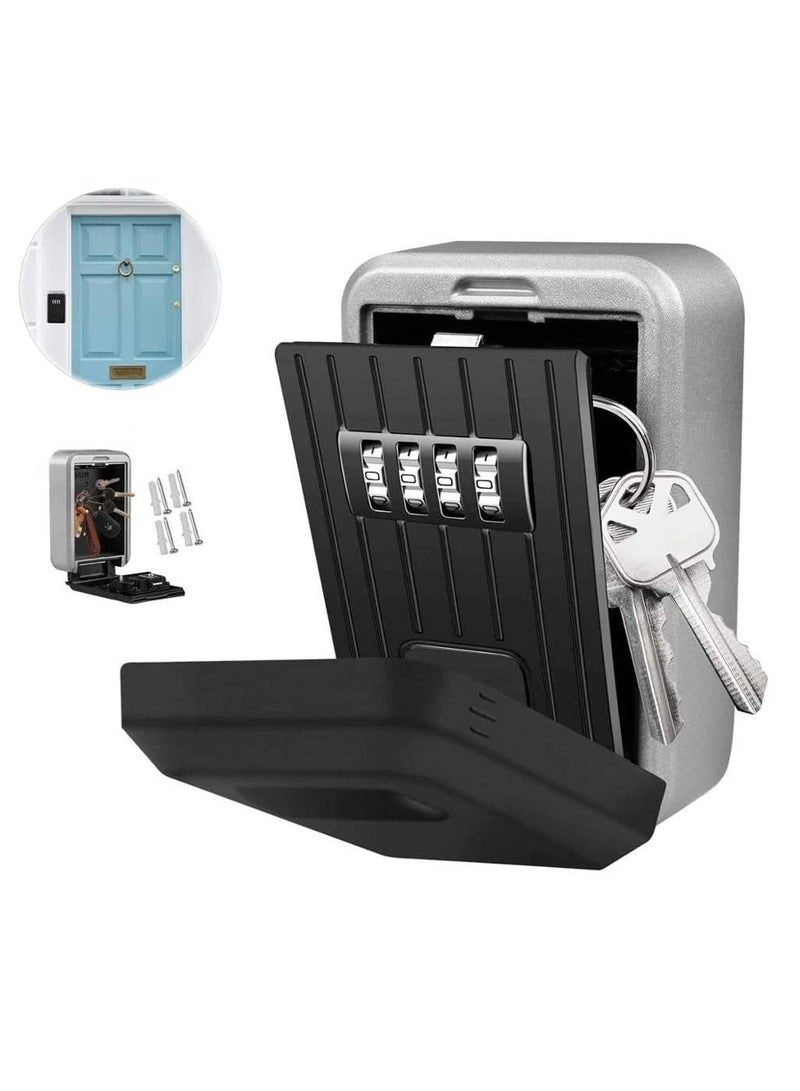 Rubik Key Storage Lock Box with 4-Digit Combination Lock Wall Mounted Outdoor and Indoor Safe Box for Home Hotel Office - Image 1