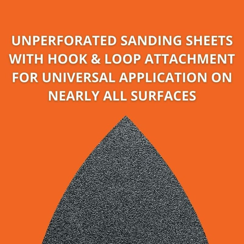 Fein Sanding Sheets with Hook & Loop Attachment - Aluminum Oxide, Full Resin Bond, Multi-Material Use, Unperforated, 150 Grit, 3-1/8" Edge Length, 50-Pack - 63717087014 - Image 5