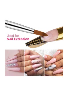 SYOSI Acrylic Nail Brush Pure Sable Hair Round Oval Professional Nail Art Painting Brush With Special Liquid Glitter Handle for Manicure Pedicure Application (SIZE 8) - 1PCS  - Image 3