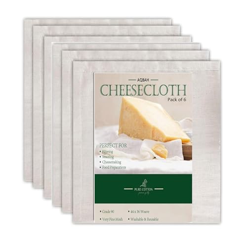 Aqbah 20X20 inch Muslin Cloth for Kitchen, Cheese Cloth for Straining (Pack of 6) - Image 1