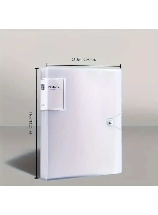 100 Pocket Plastic Portfolio Folder A4 Size With Snap Closure Grey - Image 3