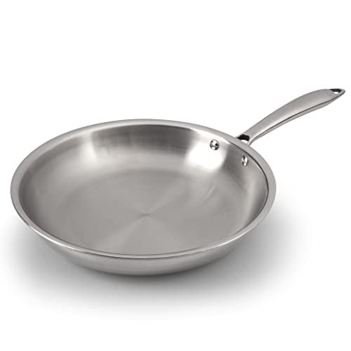 AGARO Regency Tri-Ply Steel Frying Pan, 1.5L Capacity, 24 cm Diameter, Stainless Steel, Riveted Handle, Food Safe, Gas Oven and Induction Oven Compatible, Silver - Image 1