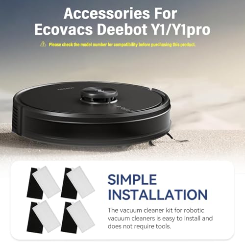 Verilux® Replacement Filters for Ecovacs Deebot Y1 pro Vacuum Cleaner Capturing Larger Particles and Debris Tailorted fit Replacement Primary Filters for Ecovacs Deebot Y1 pro, Pack of 4 - Image 2