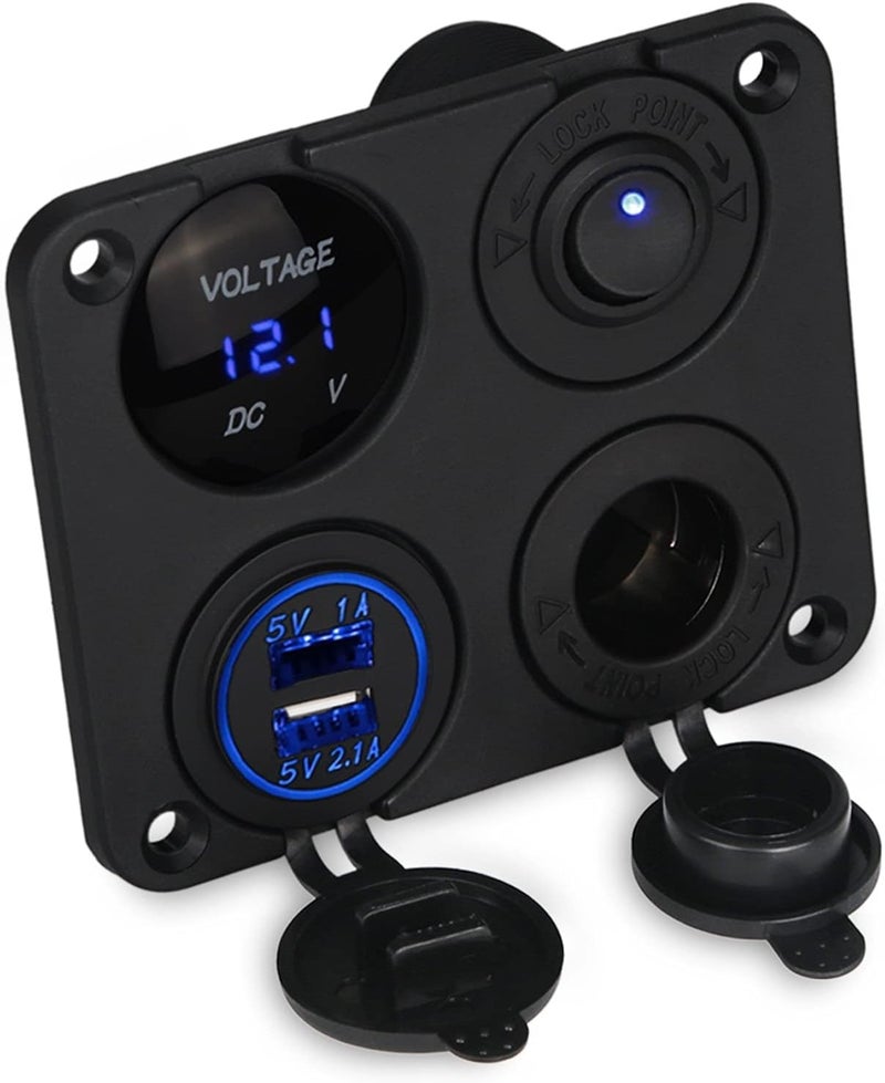 DEMULAX 3.1A Dual USB Car Charger with Voltmeter - Image 1