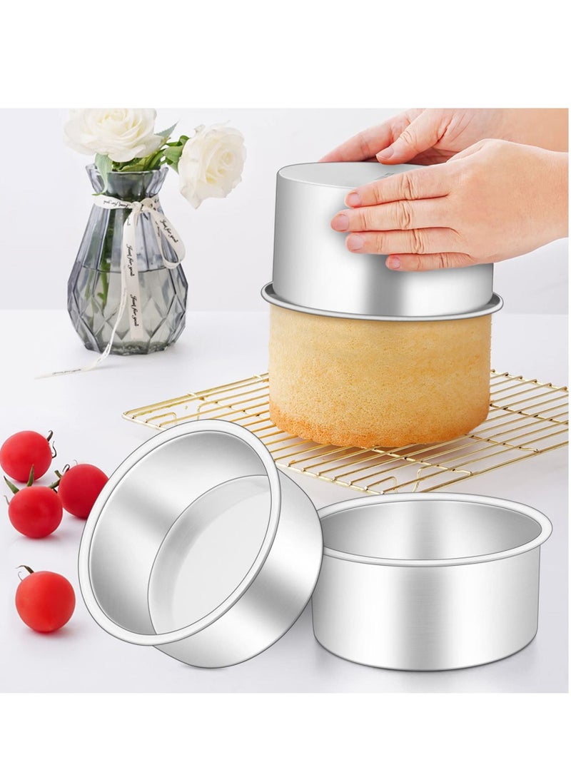 Y&D - 2 Pack 8 inch Non-Stick Deep Aluminum Round Cake Pan with Removable Bottom Tin Set - Image 1