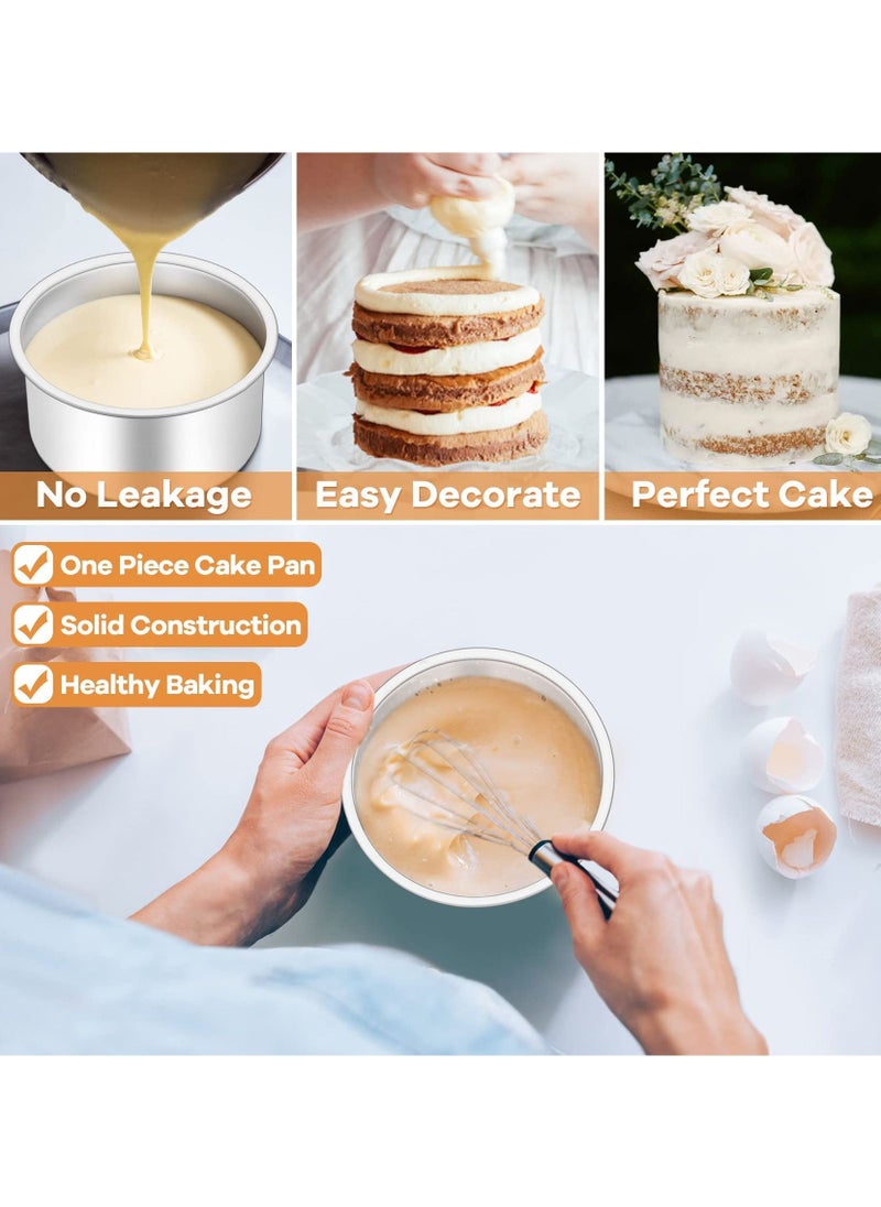 Y&D - 2 Pack 8 inch Non-Stick Deep Aluminum Round Cake Pan with Removable Bottom Tin Set - Image 1