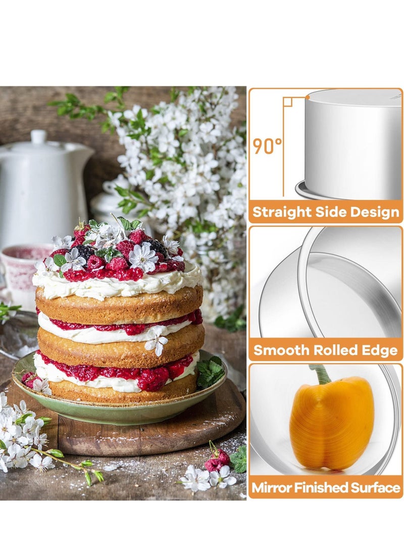 Y&D - 2 Pack 8 inch Non-Stick Deep Aluminum Round Cake Pan with Removable Bottom Tin Set - Image 1