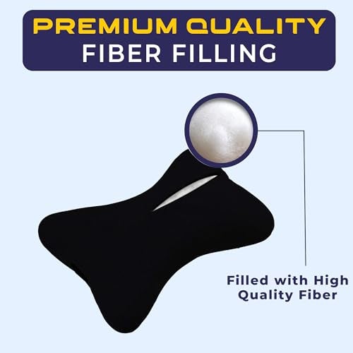 Billebon Neck Rest Pillow for Head Rest Fiber Neck Support for Car Seat, Office Chair, Car Pillows and Cushions for Head & Neck Support in Travel (Black, Set of 1) - Image 4