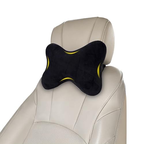 Billebon Neck Rest Pillow for Head Rest Fiber Neck Support for Car Seat, Office Chair, Car Pillows and Cushions for Head & Neck Support in Travel (Black, Set of 1) - Image 1