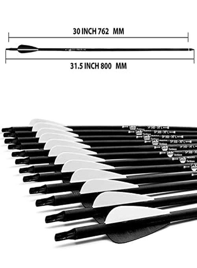 Futaba 30 inch Archery Arrows for Recurve Bow Fiberglass Target Practice (6 pcs) - Black - Image 2