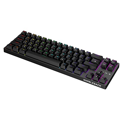 LTC NB681 Nimbleback Wired 65% Mechanical Keyboard, RGB Backlit Ultra-Compact 68 Keys Gaming Keyboard with Hot-Swappable Switch and Stand-Alone Arrow/Control Keys (Hot Swappable Blue Switch, White) - Image 1