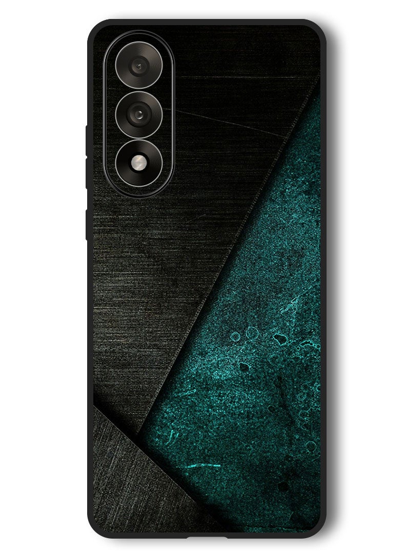 Theodor Case Compatible with OnePlus Nord 5 6.83 Inch Protection Shockproof Bumper Cover Black Dark Green Pattern - Image 1