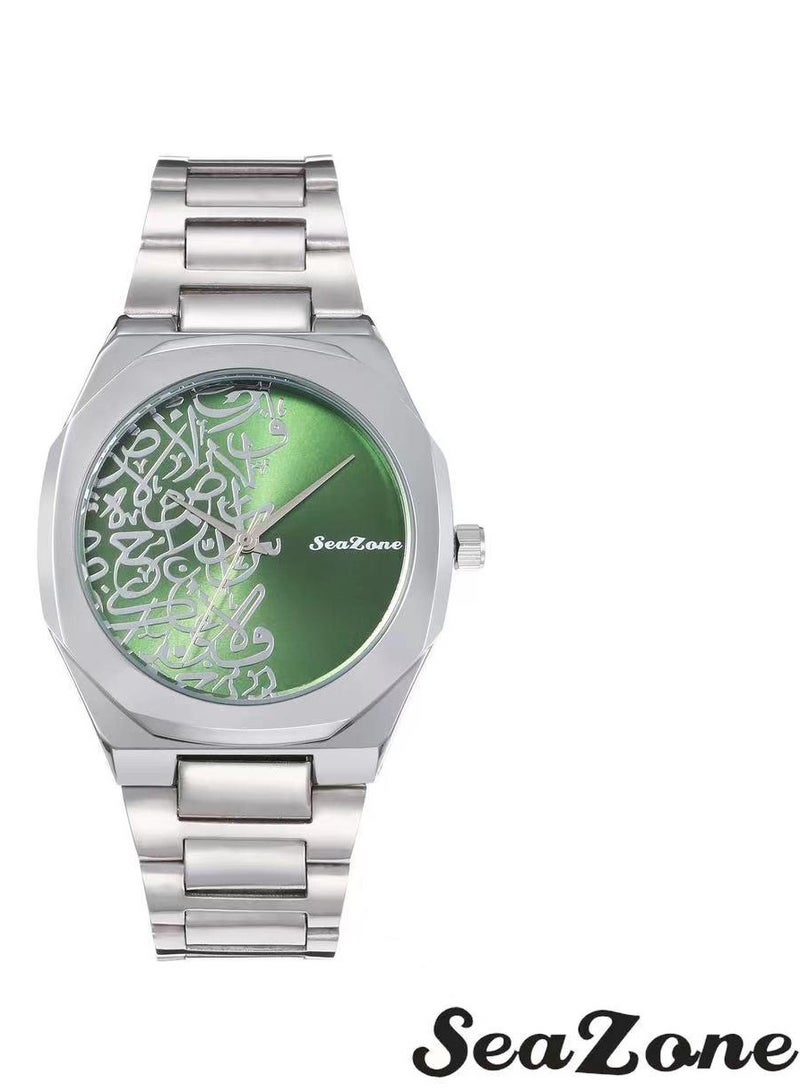 Seazone Fashionable men's watch made of stainless steel, waterproof 