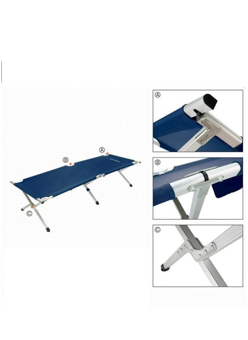 GO2CAMPS Heavy Duty Foldable Camping Bed With Carry Bag | Sun Lounger | Travel Bed | Camping Cot | Portable Multifunctional Trip Bed For Hiking, Beach, Desert, Home,Offices,Traveling | Military-Grade Portable Sleeping Bed With 190Cm Length, 65Cm Width, And 42Cm Height – Ideal For Camping, Hiking, And Outdoor Adventures  - Image 3