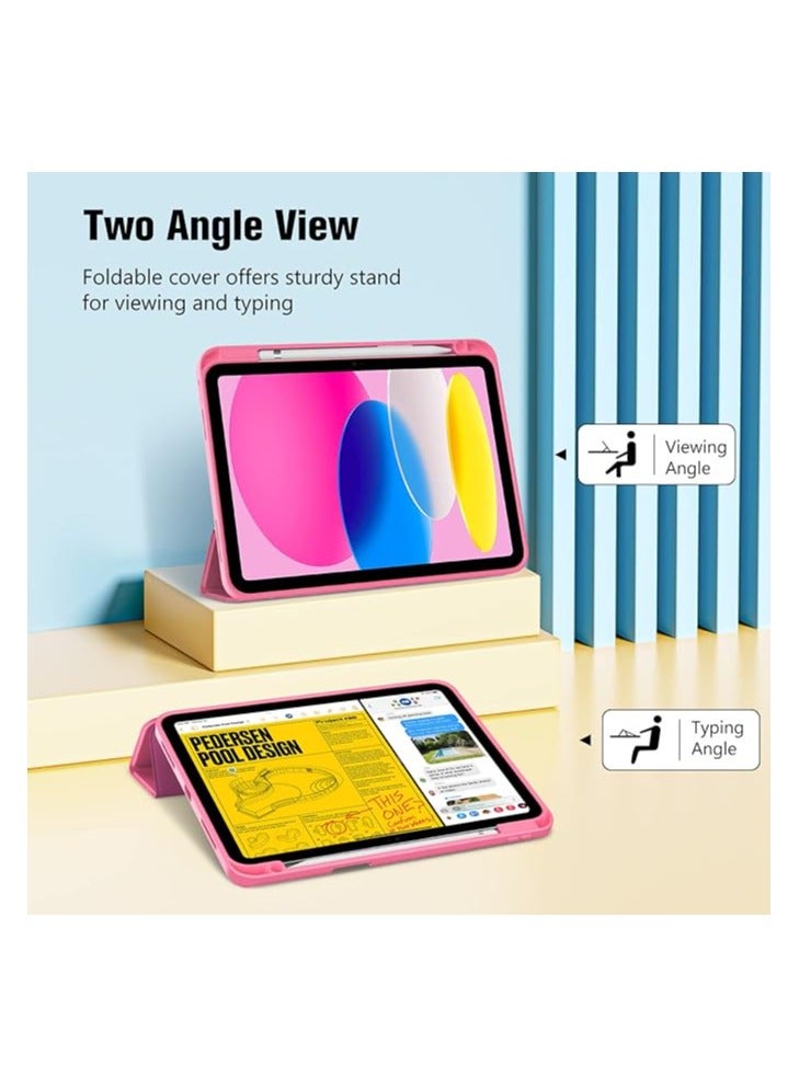 Procases iPad 10th Gen Case 2022 10.9-inch Case, Slim Stand Hard Back Protective Smart Cover with Pencil Holder for iPad 10th Generation 10.9” 2022 Release A2696 A2757 A2777 -Pink - Image 3