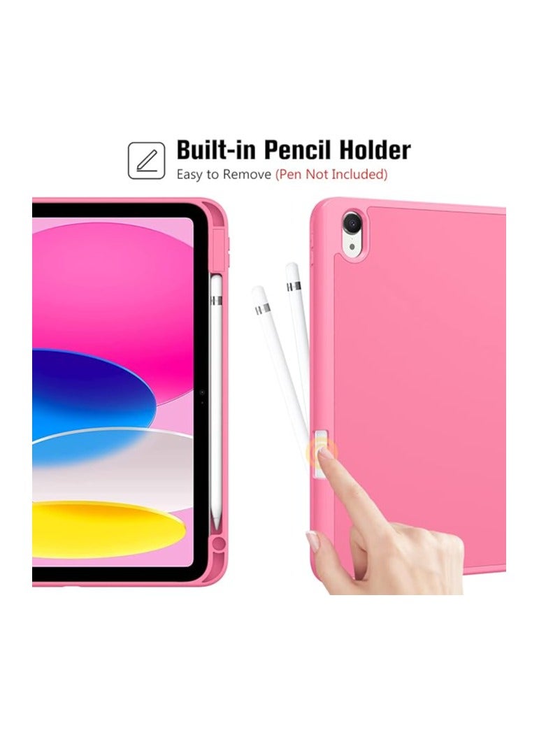 Procases iPad 10th Gen Case 2022 10.9-inch Case, Slim Stand Hard Back Protective Smart Cover with Pencil Holder for iPad 10th Generation 10.9” 2022 Release A2696 A2757 A2777 -Pink - Image 4