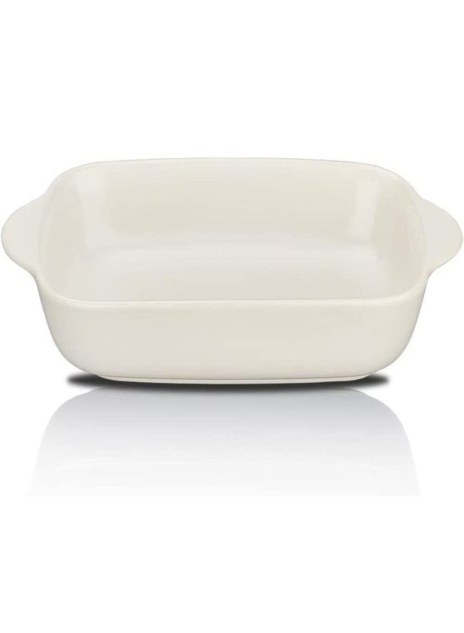 Trifecta Ceramics baking dish Matte-colored rectangular casserole dish with Handle for Oven Ceramic Baking Pan Lasagna Casserole Pan Individual Bakeware 9x5 inch (White Pack - 1) - Image 1
