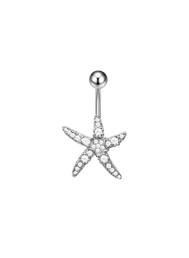 Viral Starfish Zircon Shell Belly Button Ring Dolphin Ocean Series Navel Piercing Jewelry