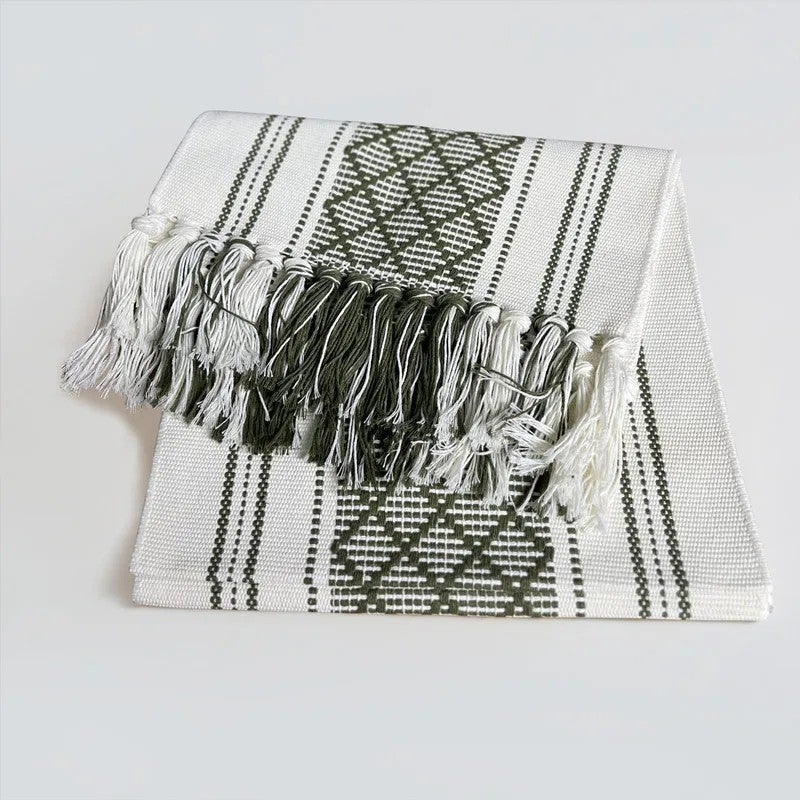 Y&D New Luxury Washable Jacquard Cotton Woven Table Runners Set – Elegant Dining Table Decor & Bed Runner for Modern Home - Image 1