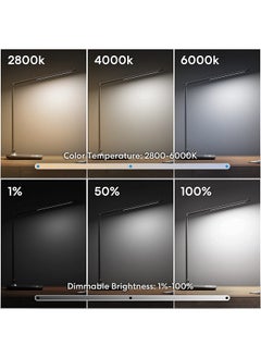 ميروس مصباح مكتب ذكي LED من meross، مصباح مكتب LED معدني يعمل مع HomeKit وAlexa وGoogle Home، مصباح مكتب LED ذكي للعناية بالعين يعمل بالواي فاي للمكتب المنزلي مع إمكانية ضبط اللون الأبيض، وجهاز تحكم عن بعد، وجدول زمني ومؤقت  - Image 3