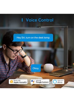 ميروس مصباح مكتب ذكي LED من meross، مصباح مكتب LED معدني يعمل مع HomeKit وAlexa وGoogle Home، مصباح مكتب LED ذكي للعناية بالعين يعمل بالواي فاي للمكتب المنزلي مع إمكانية ضبط اللون الأبيض، وجهاز تحكم عن بعد، وجدول زمني ومؤقت  - Image 5