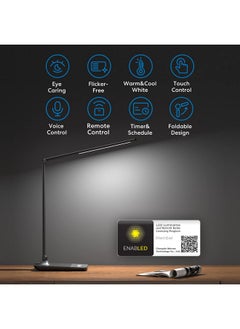 ميروس مصباح مكتب ذكي LED من meross، مصباح مكتب LED معدني يعمل مع HomeKit وAlexa وGoogle Home، مصباح مكتب LED ذكي للعناية بالعين يعمل بالواي فاي للمكتب المنزلي مع إمكانية ضبط اللون الأبيض، وجهاز تحكم عن بعد، وجدول زمني ومؤقت  - Image 2
