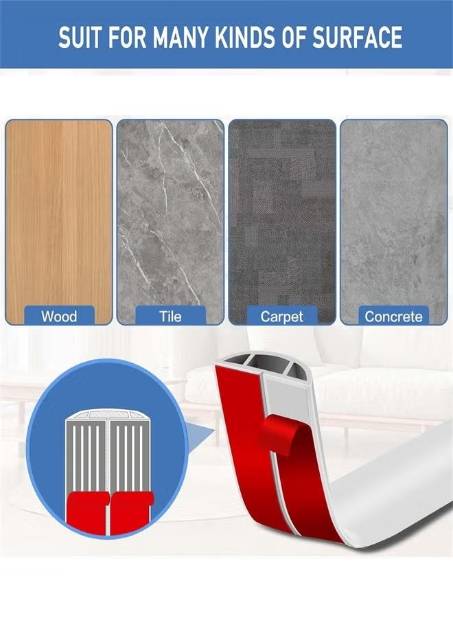 PINKSAMA Floor Cord Cover Cable Cavity, Self Adhesive Cord Hider Floor Low Profile Floor Cable Management Wire Cover Floor Electric Cord Covers for Home Office Garage Offices Gym - Image 5