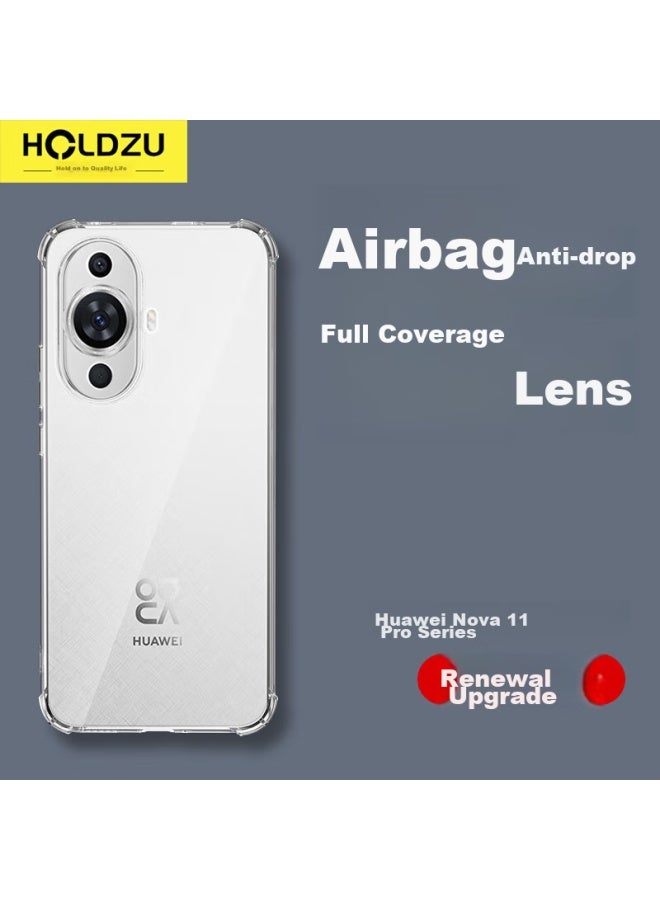 Holdzu Phone Case For Huawei Nova 11 Pro, Nova 11 Ultra Protective Cover, Silicone Lens Full Protection, Ultra-thin Frosted Case For Men And Women, New - Transparent - Image 1