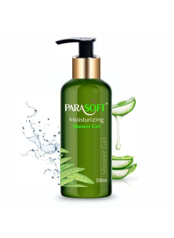 باراسوفت جل استحمام باراسوفت - 200 مل | غسول الجسم المرطب والتنشيط والتنظيف العميق للاستخدام اليومي للاستحمام مع الصبار وفيتامين E والجلسرين للبشرة الجافة والحساسة للجنسين - Image 1