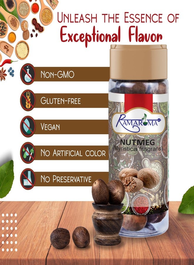 Ramaroma Nutmeg Whole, 3oz (85g) All Natural | Vegan | Gluten Friendly | NON-GMO | Organic Nutmeg Whole | Indian Spice - Image 3