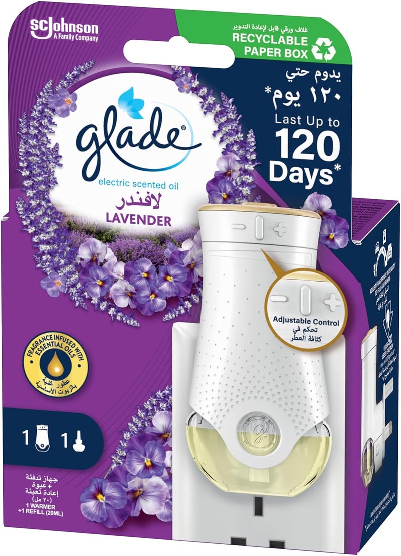 Electric Plugins Air Freshener, Lavender Scented Oil, Holder with Refill