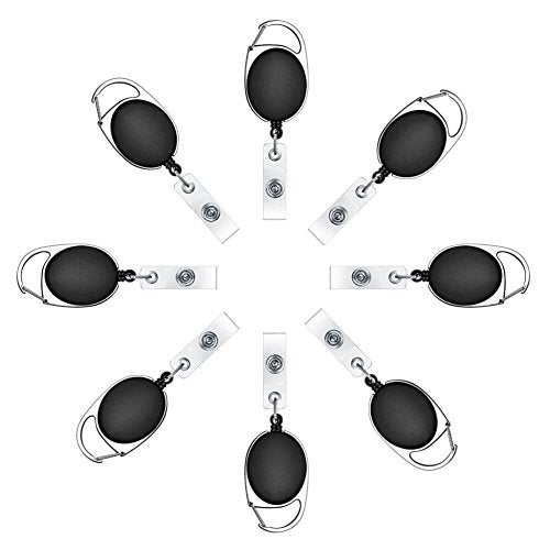 selizo 10pcs Retractable Badge Holders Retractable ID Badge Clips Badge Reels Retractable with Carabiner Reel Clip - Image 3