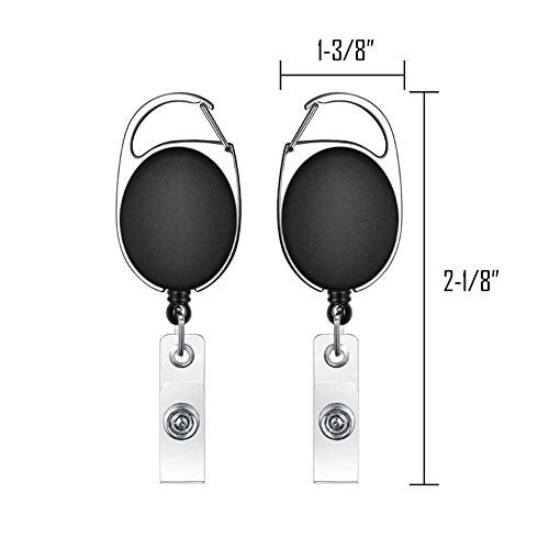 selizo 10pcs Retractable Badge Holders Retractable ID Badge Clips Badge Reels Retractable with Carabiner Reel Clip - Image 4