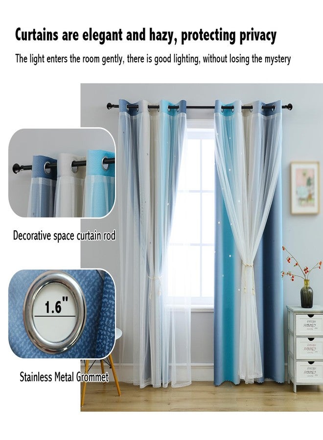 Anytime Dream Star Blackout Curtains for Kids Rooms Girl Princess Curtain for Daughter Bedroom Window (Blue,1 Panel,W52 x L84inch) - Image 4