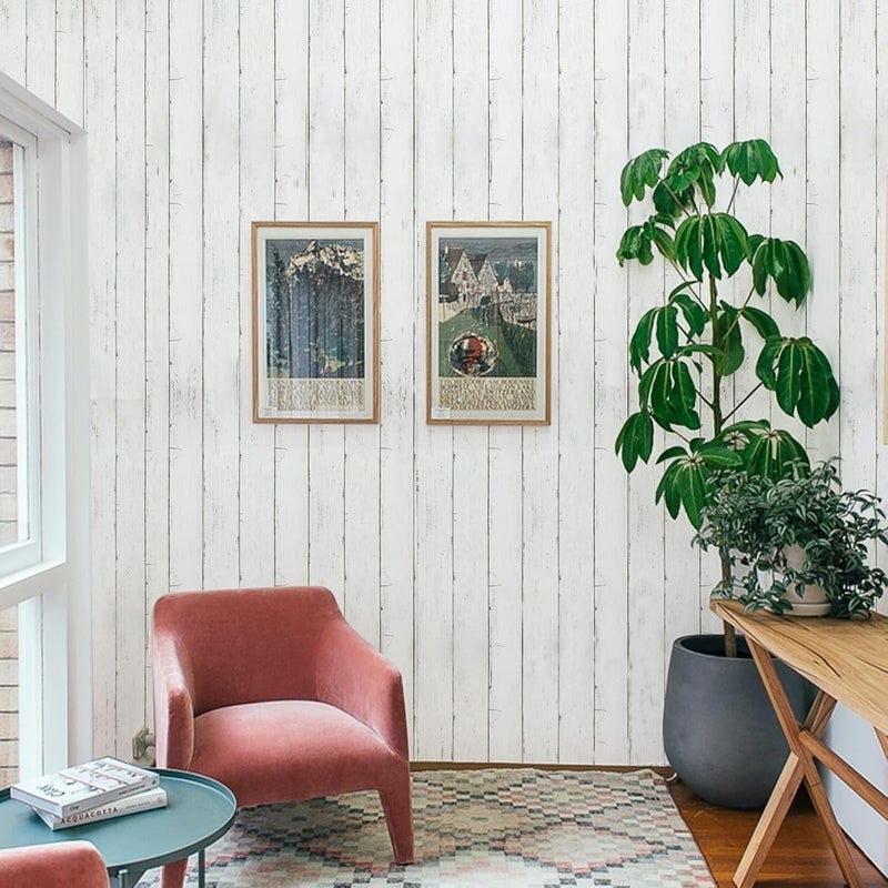 Abyssaly Contact Paper Wood 11.8”x 196” Shiplap Peel and Stick Wallpaper Self-Adhesive Removable Decorative Wall Covering Vintage Wood Panel Interior Film for Home Decoration - Image 5