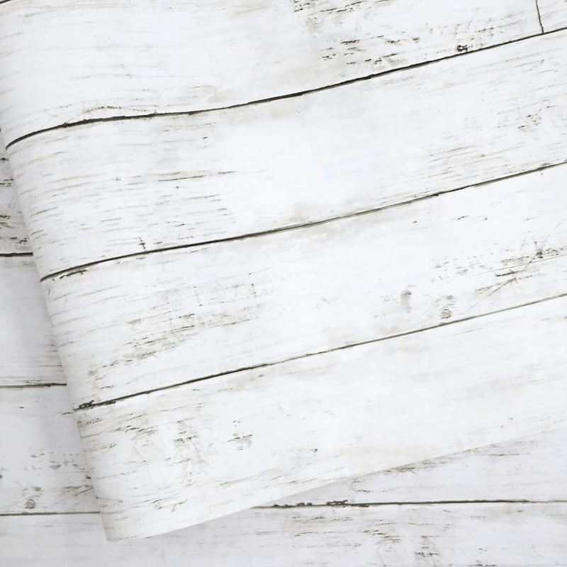 Abyssaly Contact Paper Wood 11.8”x 196” Shiplap Peel and Stick Wallpaper Self-Adhesive Removable Decorative Wall Covering Vintage Wood Panel Interior Film for Home Decoration - Image 1