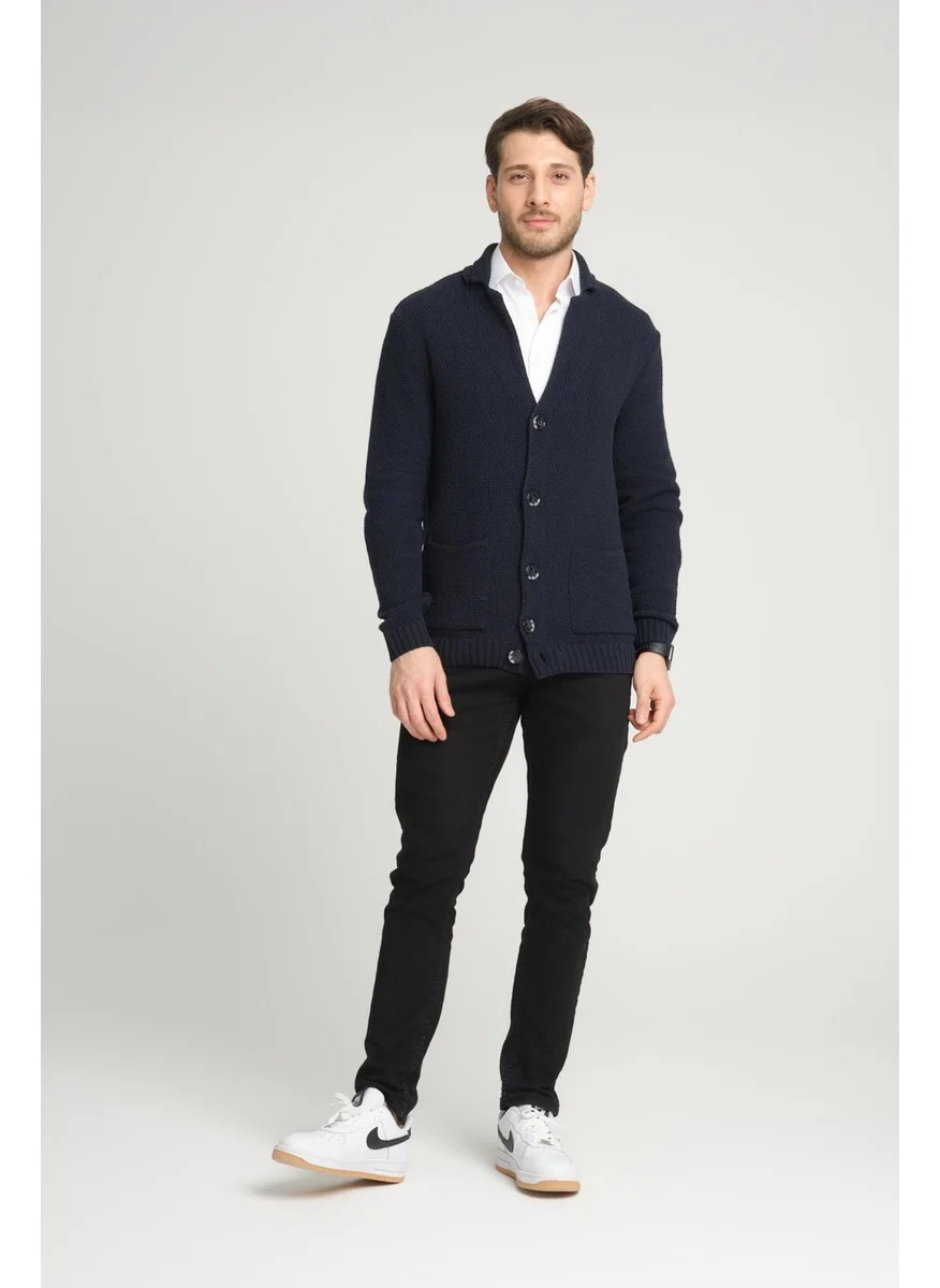 الكسندر جاردي V-Neck Buttoned Knit Jacket (E23-6709)