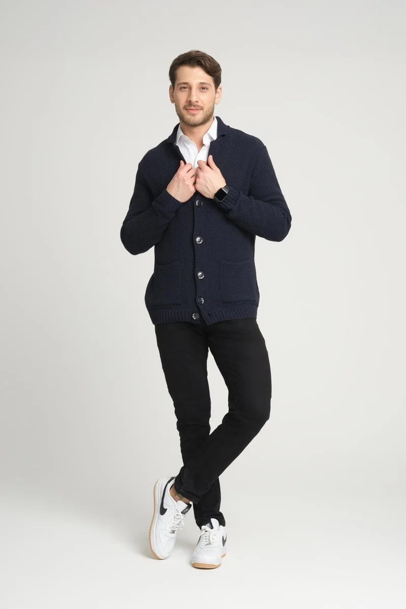 Alexander Gardi V-Neck Buttoned Knit Jacket (E23-6709)