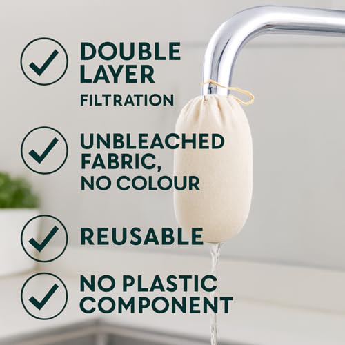 WUD 6 pcs. Double layer Unbleached Muslin Cloth Water Filter for Tap; No Colour Fabric. Tap cover for Purifying; Filtering the water in Home and Kitchen, purification method-double cloth filteration. - Image 3