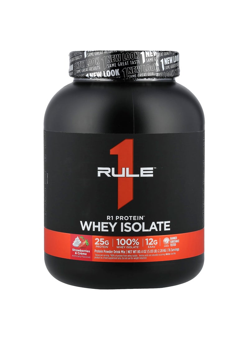 R1 Protein™ Whey Isolate, Strawberries & Creme, 5.03 lbs (2.28 kg)