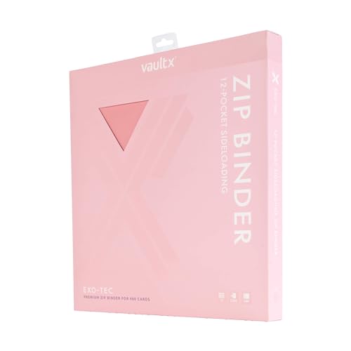 Vault X 12 Pocket Zip Binder, 480 Cards, Exo-Tec Material, 20 Side-Loading Pages (Pink) - Image 2